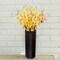 Brown Decorative Contemporary Mango Wood Ribbed Design Cylinder Shaped Vase